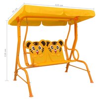 Kinderschommelbank 115x75x110 cm stof geel 7