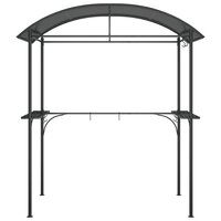 Barbecuepaviljoen met zijplanken 220x115x230 cm staal antraciet 3