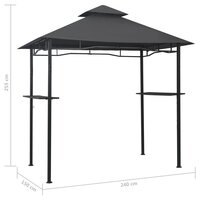 Barbecue paviljoen 240x150x255 cm staal antraciet 7