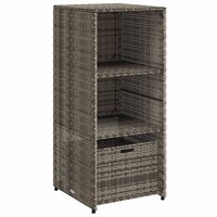 Tuinkast 50x55x115 cm poly rattan grijs 2