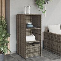 Tuinkast 50x55x115 cm poly rattan grijs 3