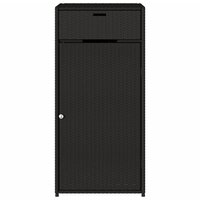 Tuinkast 55x55x111 cm poly rattan zwart 7