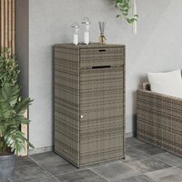 Tuinkast 55x55x111 cm poly rattan grijs 3