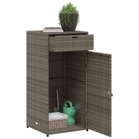 Tuinkast 55x55x111 cm poly rattan grijs 5