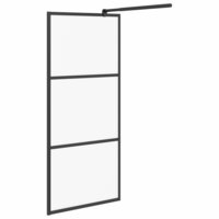 Inloopdouchewand 80x195 cm mat ESG-glas zwart 4