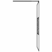 Inloopdouchewand met stenenmotief 80x195 cm ESG-glas zwart 5