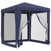 Partytent met 4 mesh zijwanden 2x2 m HDPE blauw 2