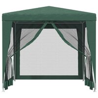 Partytent met 4 mesh zijwanden 2,5x2,5 m HDPE groen 3