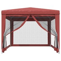 Partytent met 4 mesh zijwanden 3x4 m HDPE rood 3