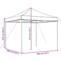 Partytent inklapbaar pop-up 292x292x315 cm taupe 9