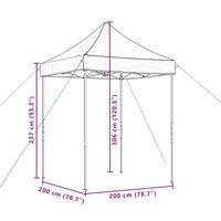 Partytent inklapbaar pop-up 200x200x306 cm terracotta 9