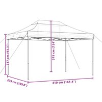 Partytent inklapbaar pop-up 410x279x315 cm beige 9