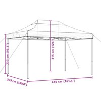 Partytent inklapbaar pop-up 410x279x315 cm zwart 9
