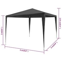 Partytent 3x3 m PE antraciet 6