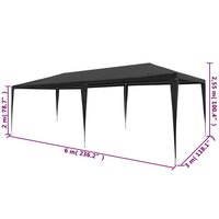 Partytent 3x6 m PE antraciet 6