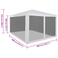Partytent met 4 mesh zijwanden 4x3 m 6