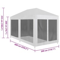 Partytent met 6 mesh zijwanden 6x3 m 5
