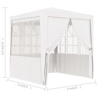 Partytent met zijwanden professioneel 90 g/m&sup2; 2x2 m wit 8