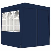 Partytent met zijwanden professioneel 90 g/m&sup2; 2x2 m blauw 4