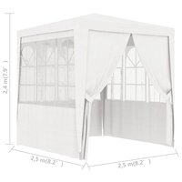 Partytent met zijwanden professioneel 90 g/m&sup2; 2,5x2,5 m wit 9