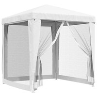 Partytent met 4 mesh zijwanden 2x2 m wit 2
