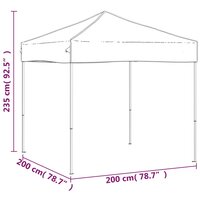 Partytent inklapbaar 2x2 m antracietkleurig 8