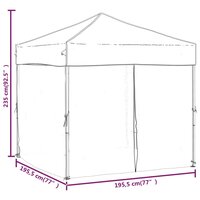 Partytent inklapbaar met zijwanden 2x2 m wit 9