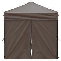 Partytent inklapbaar met zijwanden 2x2 m taupe 4