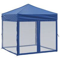 Partytent inklapbaar met zijwanden 2x2 m blauw 2