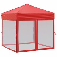Partytent inklapbaar met zijwanden 2x2 m rood 2