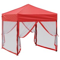 Partytent inklapbaar met zijwanden 2x2 m rood 3