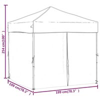 Partytent inklapbaar met zijwanden 2x2 m rood 9