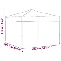 Partytent inklapbaar 3x3 m cr&egrave;mekleurig 8