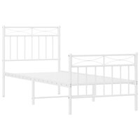 Bedframe met hoofd- en voeteneinde metaal wit 75x190 cm 4