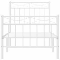 Bedframe met hoofd- en voeteneinde metaal wit 75x190 cm 5
