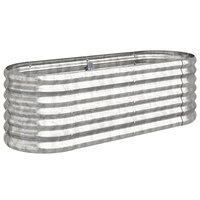 Plantenbak 114x40x36 cm gepoedercoat staal zilverkleurig 2