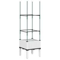 Plantenbak met latwerk 40x40x142,5 cm polypropeen wit 2