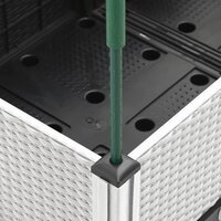 Plantenbak met latwerk 40x40x142,5 cm polypropeen wit 6