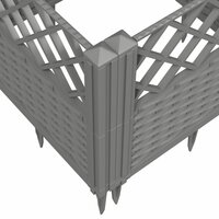 Plantenbak met pinnen 43,5x43,5x43,5 cm polypropeen lichtgrijs 7