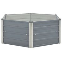 Plantenbak verhoogd 129x129x46 cm gegalvaniseerd staal grijs 3