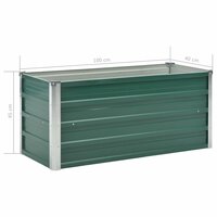 Plantenbak verhoogd 100x40x45 cm gegalvaniseerd staal groen 8