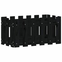 Plantenbak met hekontwerp 60x30x30 cm massief grenenhout zwart 2
