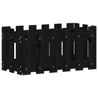 Plantenbak met hekontwerp 60x30x30 cm massief grenenhout zwart 4