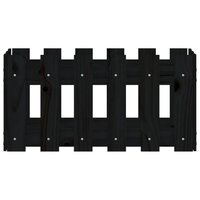 Plantenbak met hekontwerp 60x30x30 cm massief grenenhout zwart 5