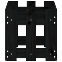 Plantenbak met hekontwerp 60x30x30 cm massief grenenhout zwart 6
