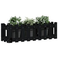 Plantenbak verhoogd hekontwerp 100x30x30 cm grenenhout zwart 3