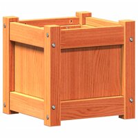Plantenbak 31x31x31 cm massief grenenhout wasbruin 2