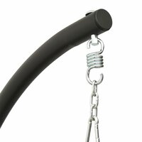 Schommelstoel met kussen Oxford-stof en staal zwart 8