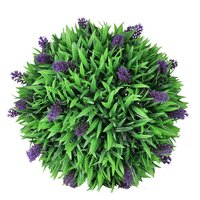 2-delige Kunstbuxussenset bolvormig met lavendel 30 cm 2