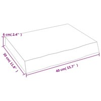 Wastafelblad 40x30x(2-6) cm behandeld massief hout donkerbruin 8